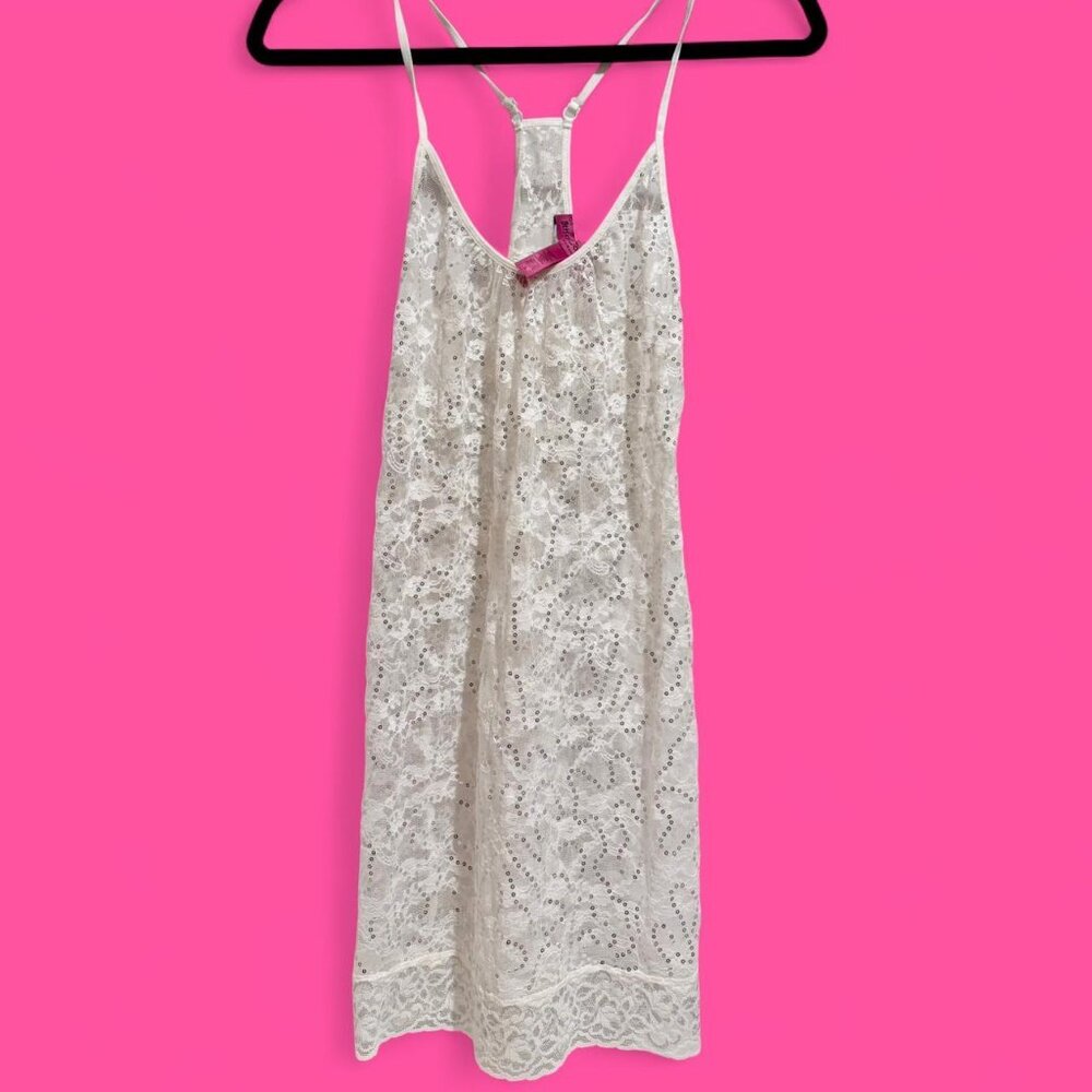 🌹 STUNNING 2013 'BETSEY JOHNSON intimates' SHEER floral lace slip dress🌹